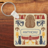 Ägyptische Grafik-Collage aus dem alten Ägypten Schlüsselanhänger (Vorderseite)