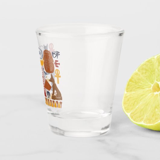Ägyptische Grafik-Collage aus dem alten Ägypten Schnapsglas (Rechts)