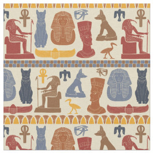 Ägyptische Grafik-Collage aus dem alten Ägypten Stoff