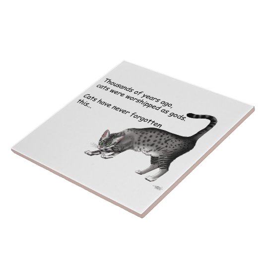 Ägyptische Gray Tabby Cat Fliese (Seite)