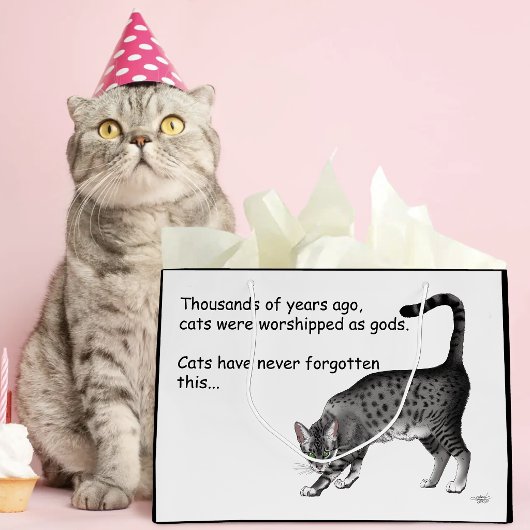 Ägyptische Gray Tabby Cat Große Geschenktüte