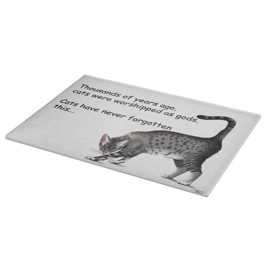 Ägyptische Gray Tabby Cat Schneidebrett (Ecke)