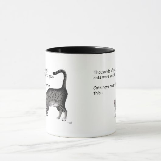 Ägyptische Gray Tabby Cat Tasse (Zentrum)