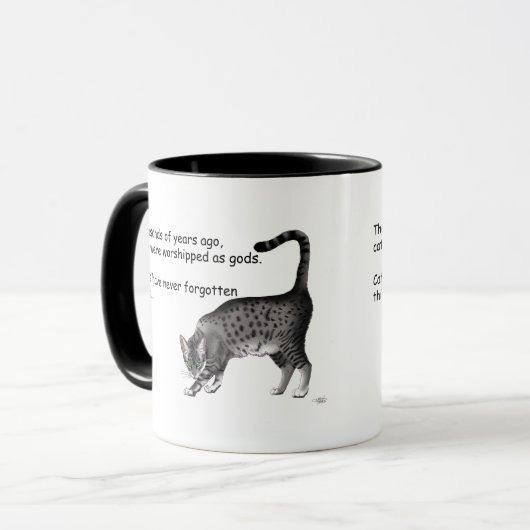 Ägyptische Gray Tabby Cat Tasse (Vorderseite Links)