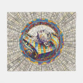 Ägyptische Große Sphinx - Mosaikkunst Fleecedecke (Vorderseite (Horizontal))