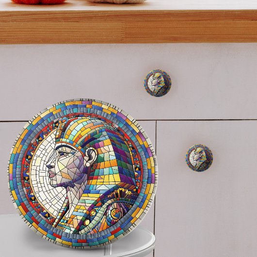 Ägyptische Große Sphinx - Mosaikkunst Keramikknauf