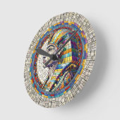 Ägyptische Große Sphinx - Mosaikkunst Runde Wanduhr (Winkel)