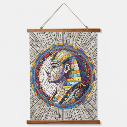 Ägyptische Große Sphinx - Mosaikkunst Wandteppich Mit Holzrahmen (Vorderseite)