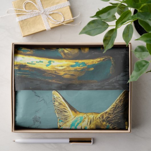 Ägyptische Grüne Goldkatze Seidenpapier (Geschenk)