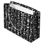Ägyptische Hieroglyph große Geschenktasche Geschenktüte (Rückseite Schrägansicht)