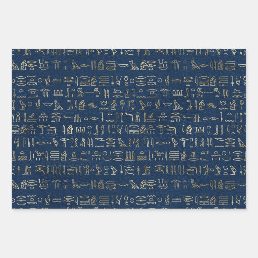 Ägyptische Hieroglyph-Muster Geschenkpapier Set (Vorderseite 2)