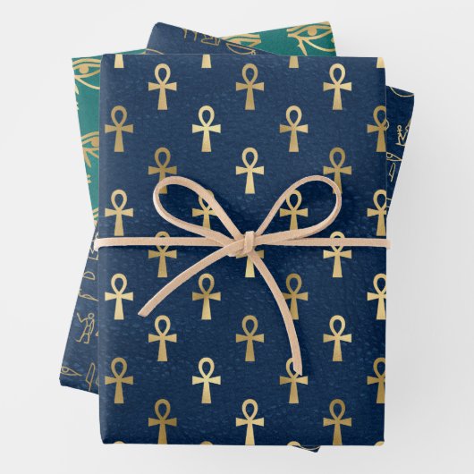 Ägyptische Hieroglyph-Muster Geschenkpapier Set (Beispiel)