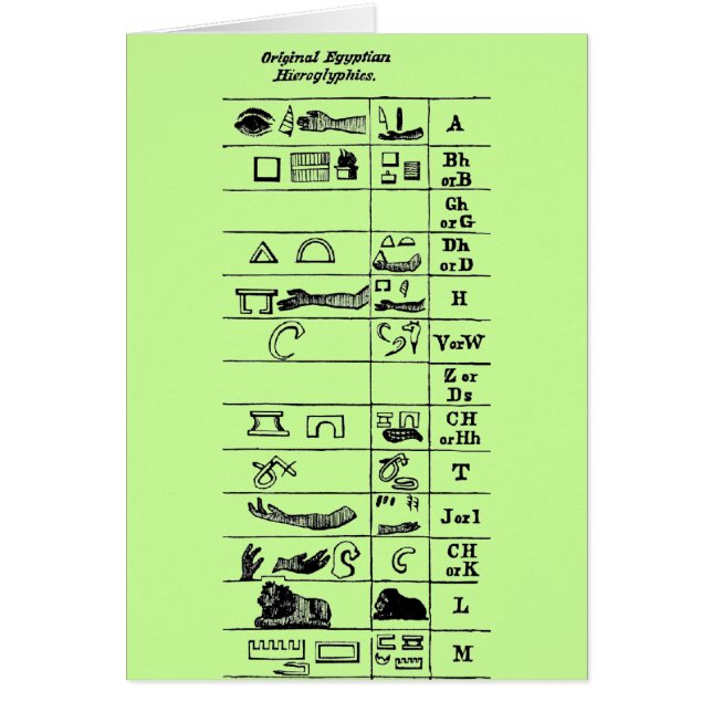 ägyptische Hieroglyphen (Vorne)