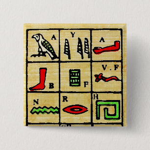 Ägyptische Hieroglyphen, alphabetische Symbole Button