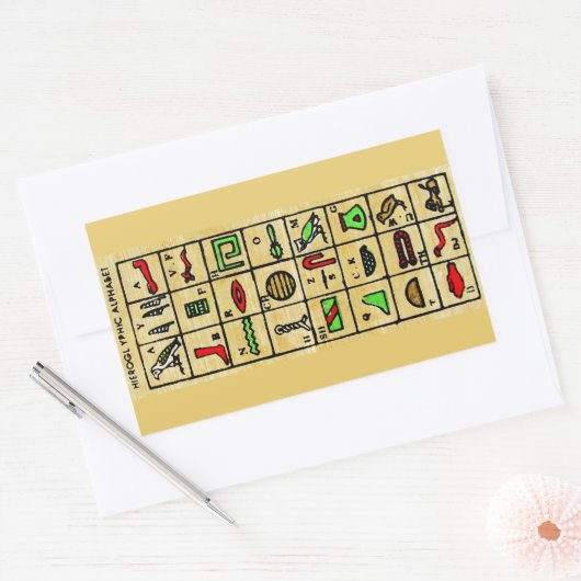 Ägyptische Hieroglyphen, Alphabetische Symbole Rechteckiger Aufkleber (Umschlag)