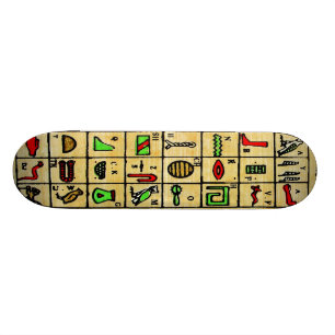 Ägyptische Hieroglyphen, alphabetische Symbole Skateboard