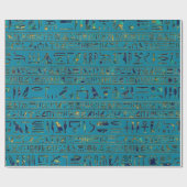 Ägyptische Hieroglyphen auf aquamariner lederner Geschenkpapier (Flach)