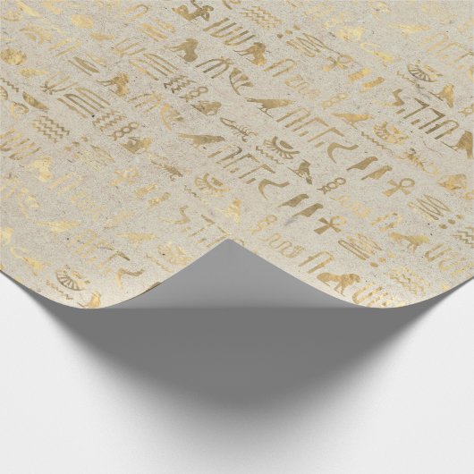 Ägyptische Hieroglyphen auf Elfenbeinküste Geschenkpapier (Ecke)