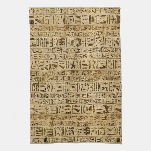 Ägyptische Hieroglyphen auf Papyrus Geschirrtuch (Vertikal)