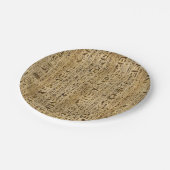 Ägyptische Hieroglyphen auf Papyrus Pappteller (Schrägansicht)