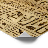 Ägyptische Hieroglyphen auf Papyrus Poster (Ecke)
