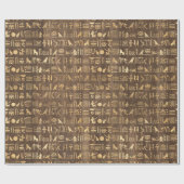 Ägyptische Hieroglyphen aus Gold Geschenkpapier (Flach)