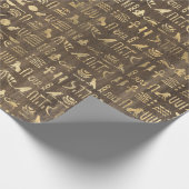 Ägyptische Hieroglyphen aus Gold Geschenkpapier (Ecke)