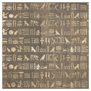 Ägyptische Hieroglyphen aus Gold Stoff