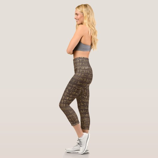 ägyptische Hieroglyphen Capri Leggings (Links)