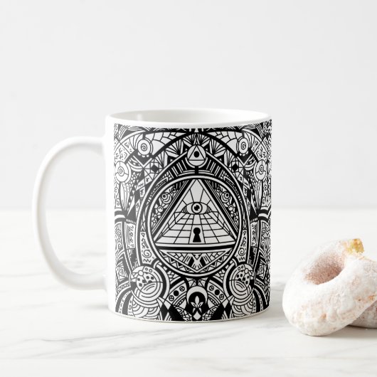 Ägyptische Hieroglyphen - Cooles Muster Kaffeetasse (Mit Donut)