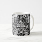 Ägyptische Hieroglyphen - Cooles Muster Kaffeetasse (VorderseiteRechts)