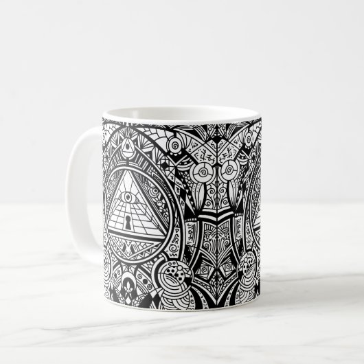 Ägyptische Hieroglyphen - Cooles Muster Kaffeetasse (Vorderseite Links)