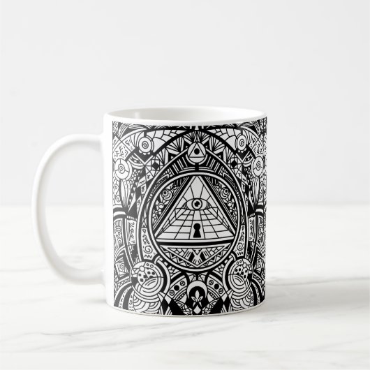 Ägyptische Hieroglyphen - Cooles Muster Kaffeetasse (Links)