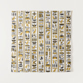 Ägyptische Hieroglyphen: Gelb-Schwarz Nahtlos. Wandteppich (Vorderseite)