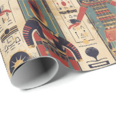 Ägyptische Hieroglyphen Geschenkpapier (Rolleneckpunkt)