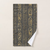 Ägyptische Hieroglyphen Gold auf Leder Badhandtuch Set (Handtuch)