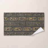 Ägyptische Hieroglyphen Gold auf Leder Badhandtuch Set (Handtuch)