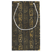 Ägyptische Hieroglyphen Gold auf Leder Kleine Geschenktüte (Rückseite)