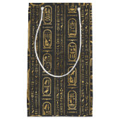 Ägyptische Hieroglyphen Gold auf Leder Kleine Geschenktüte (Vorderseite)