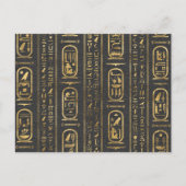 Ägyptische Hieroglyphen Gold auf Leder Postkarte (Vorderseite)