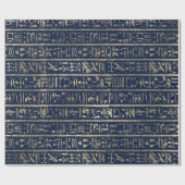 Ägyptische Hieroglyphen Gold Blue Navy Pharaohs Geschenkpapier (Flach)