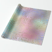 Ägyptische Hieroglyphen Gold Blue Water Pink Ombre Geschenkpapier (Ungerollt)