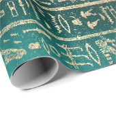 Ägyptische Hieroglyphen Gold Foxier Blush Aquamari Geschenkpapier (Rolleneckpunkt)