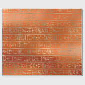 Ägyptische Hieroglyphen Gold Foxier Coral Orange Geschenkpapier (Flach)