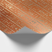 Ägyptische Hieroglyphen Gold Foxier Coral Orange Geschenkpapier (Ecke)