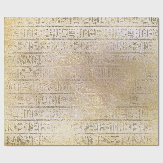 Ägyptische Hieroglyphen Gold Foxier Grungy Creamy Geschenkpapier (Flach)