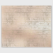 Ägyptische Hieroglyphen Gold Foxier Rose Goldener  Geschenkpapier (Flach)