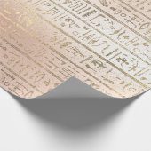 Ägyptische Hieroglyphen Gold Foxier Rose Goldener  Geschenkpapier (Ecke)