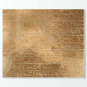 Ägyptische Hieroglyphen Gold Gras Metallische Stre Geschenkpapier (Flach)