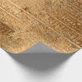 Ägyptische Hieroglyphen Gold Gras Metallische Stre Geschenkpapier (Ecke)